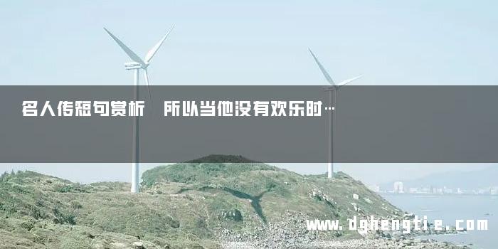 名人传短句赏析 所以当他没有欢乐时…